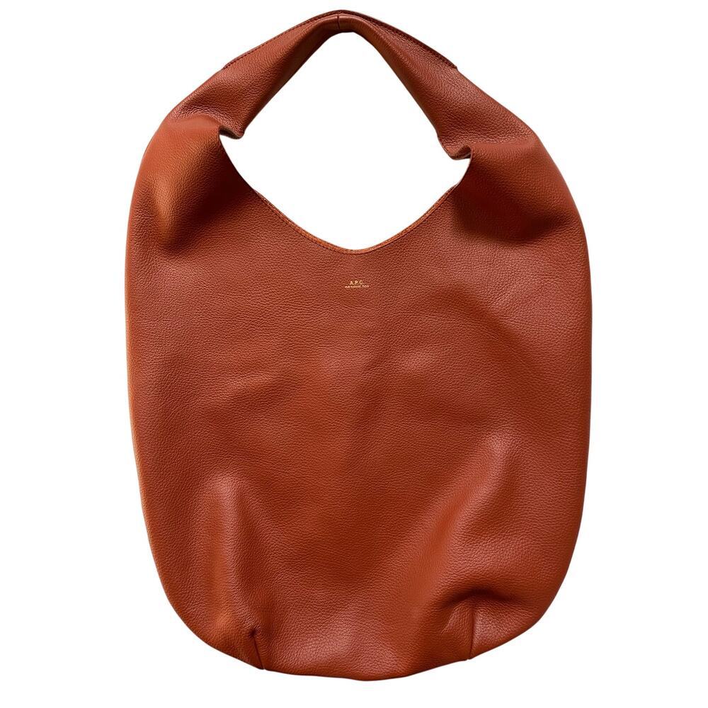 A.P.C. Leather Le Neige Tote Bag in Rhum - Picture 1 of 12